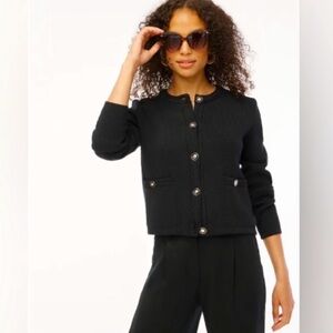 Black J. Crew Cotton Lady Jacket Sweater Cardigan